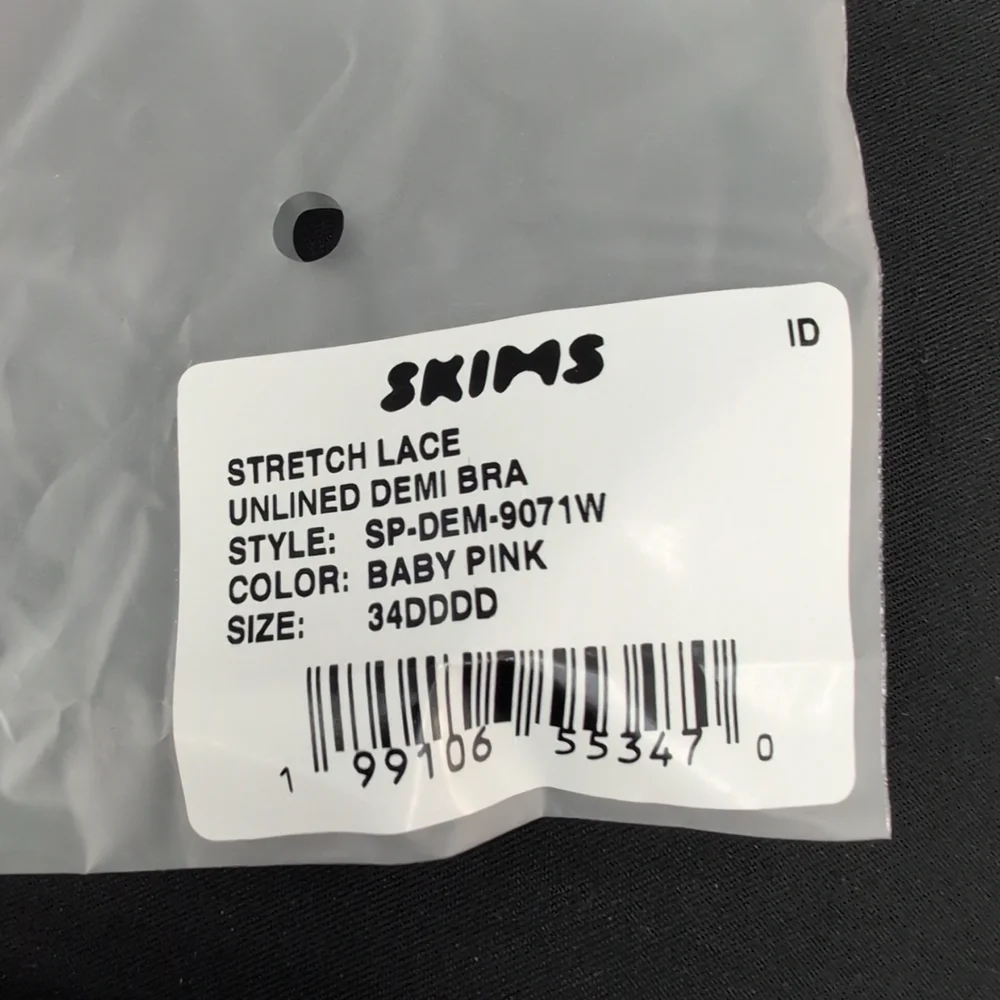 Skims Stretch Lace Unlined Demi Bra 34DDDD Baby Pink - Picture 11 of 12